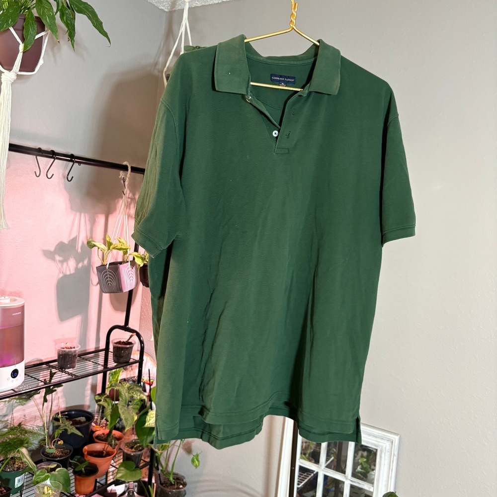 Cambridge Classics Mens XL‎ Green Polo Shirt Short Sleeve Casual